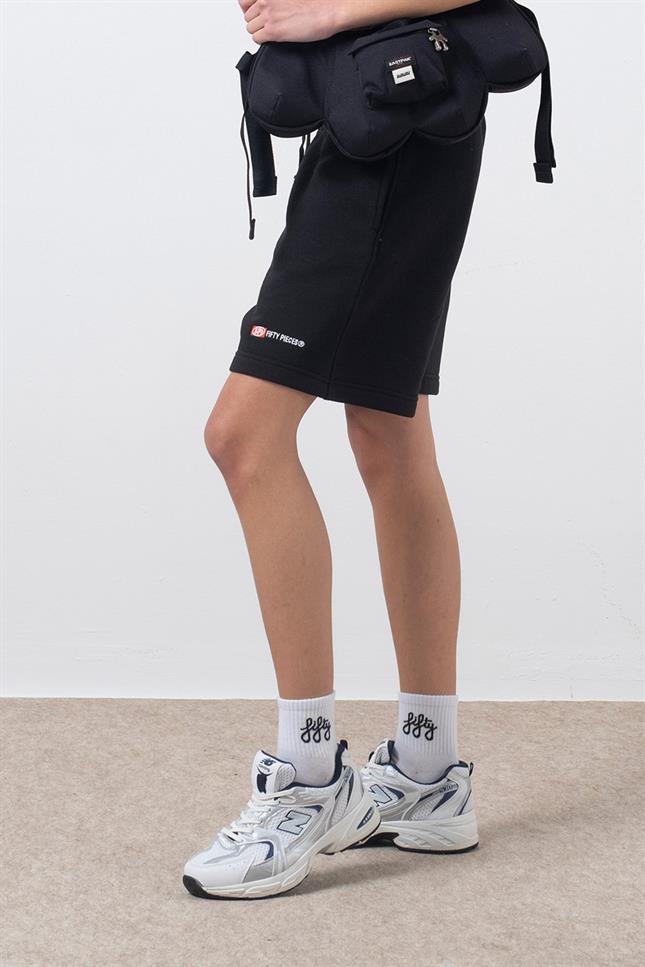 Fifty Pieces-Siyah Bermuda Jogger Şort-Şort-3-Milagron.com
