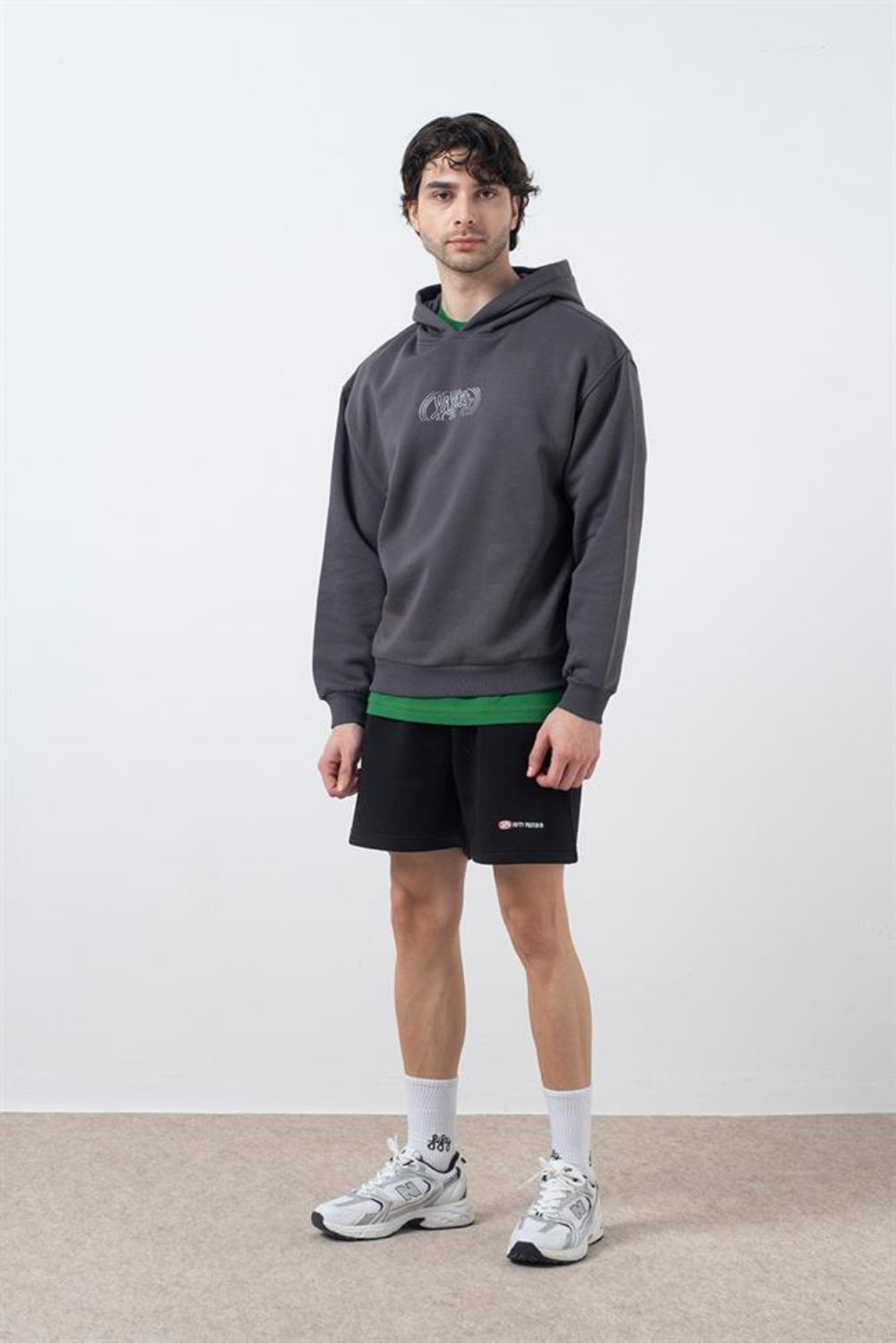 Fifty Pieces-Siyah Loose Fit Jogger Şort-Şort-1-Milagron.com