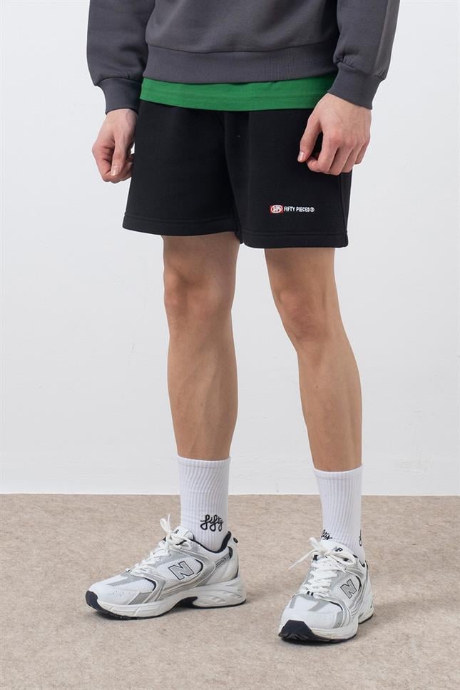 Fifty Pieces-Siyah Loose Fit Jogger Şort-Şort-3-Milagron.com