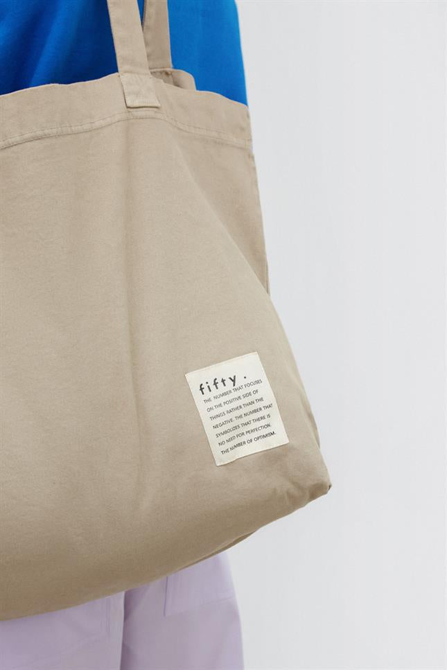 Fifty Pieces-Soluk Efektli Boz Bez Tote Çanta-Bez Çanta-7-Milagron.com