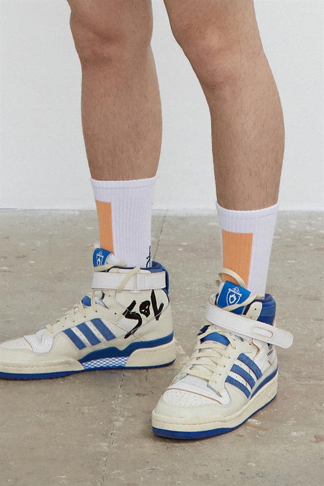 Fifty Pieces-Somon Beyaz Kontrast Renkli̇ Favorite Çorap-Çorap-4-Milagron.com