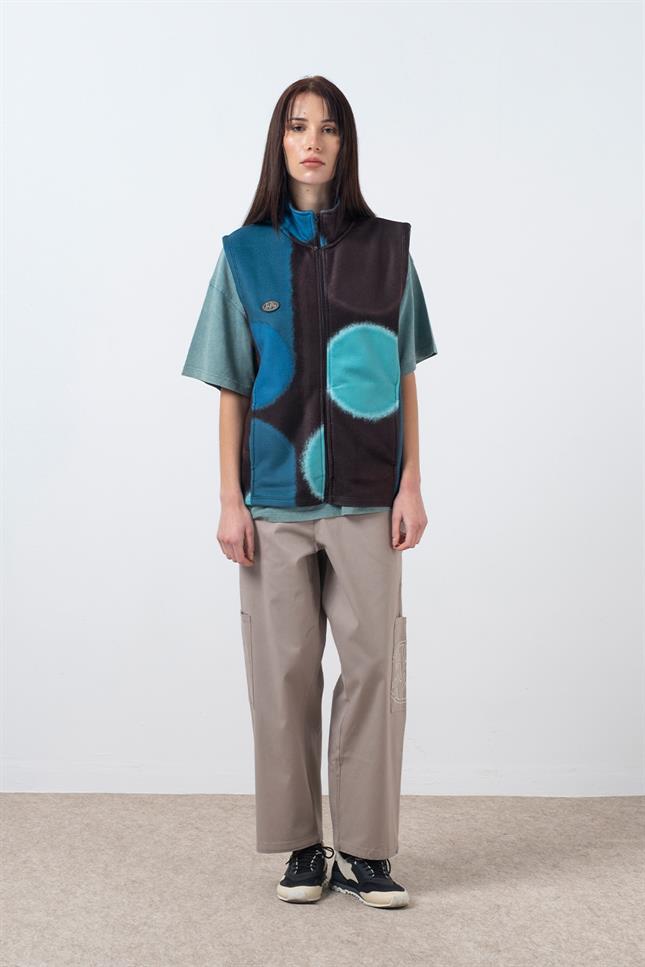 Fifty Pieces-Yeşil Fermuarlı Polar Yelek-Yelek-3-Milagron.com