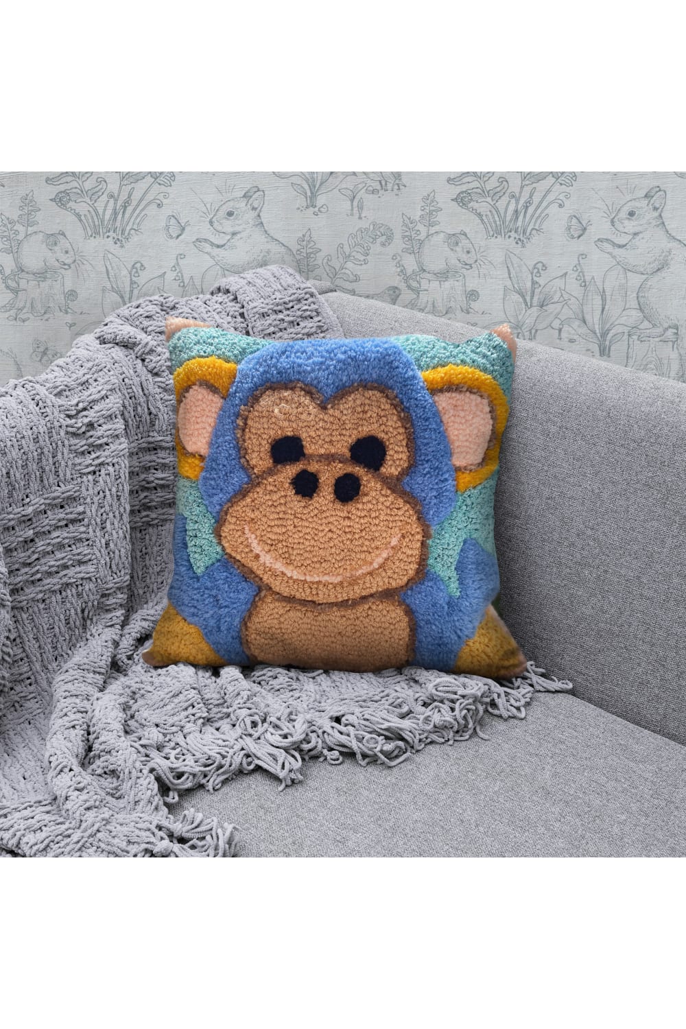 Fille á Fille Design Studio-Colorful Monkey Pillow-Kırlent-2-Milagron.com