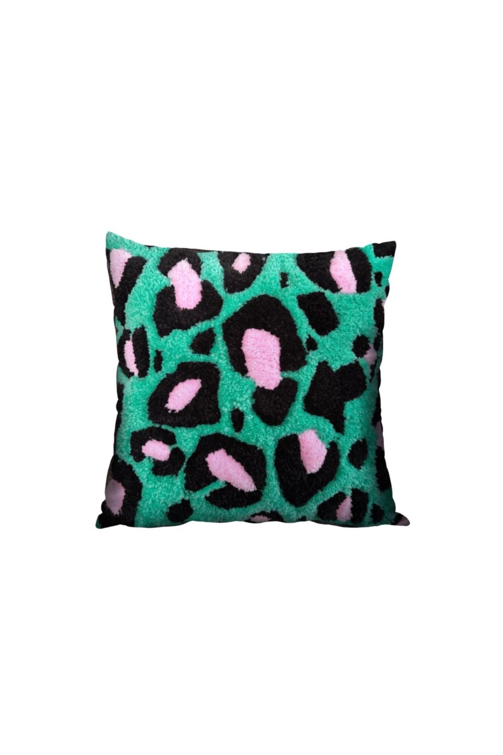 Fille á Fille Design Studio-Leopar Yeşil Kırlent-Kırlent-1-Milagron.com