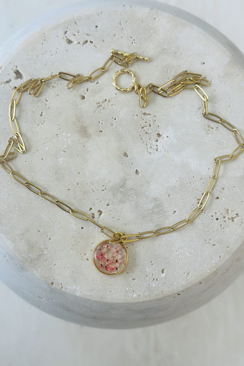 Fiorel Design-Golden Garden Circle - Pink-Kolye-3-Milagron.com