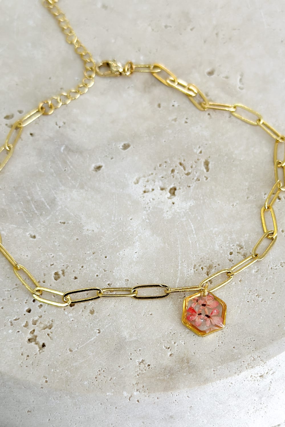 Fiorel Design-Golden Garden Hexagon - Pink Bileklik-Bileklik-3-Milagron.com