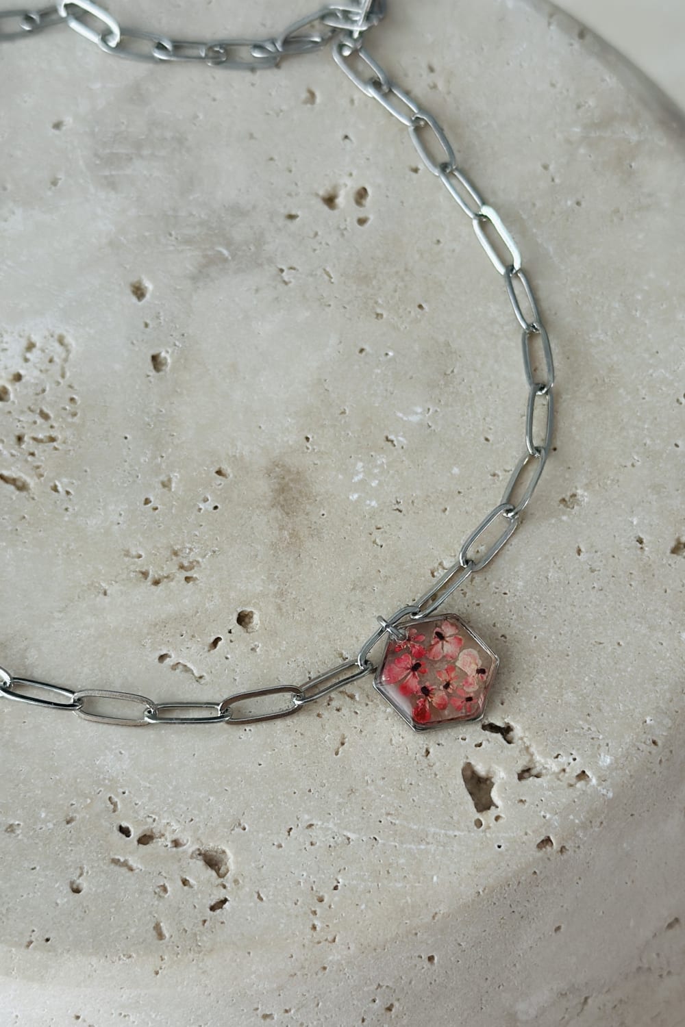 Fiorel Design-Golden Garden Rhodium - Pink-Kolye-1-Milagron.com