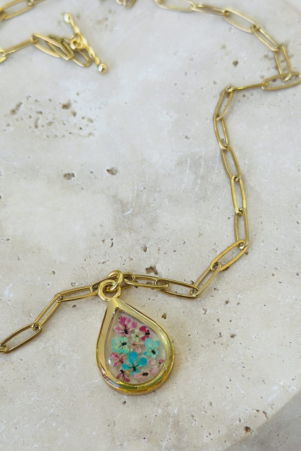 Fiorel Design-Golden Garden Teardrop - Ocean-Kolye-1-Milagron.com