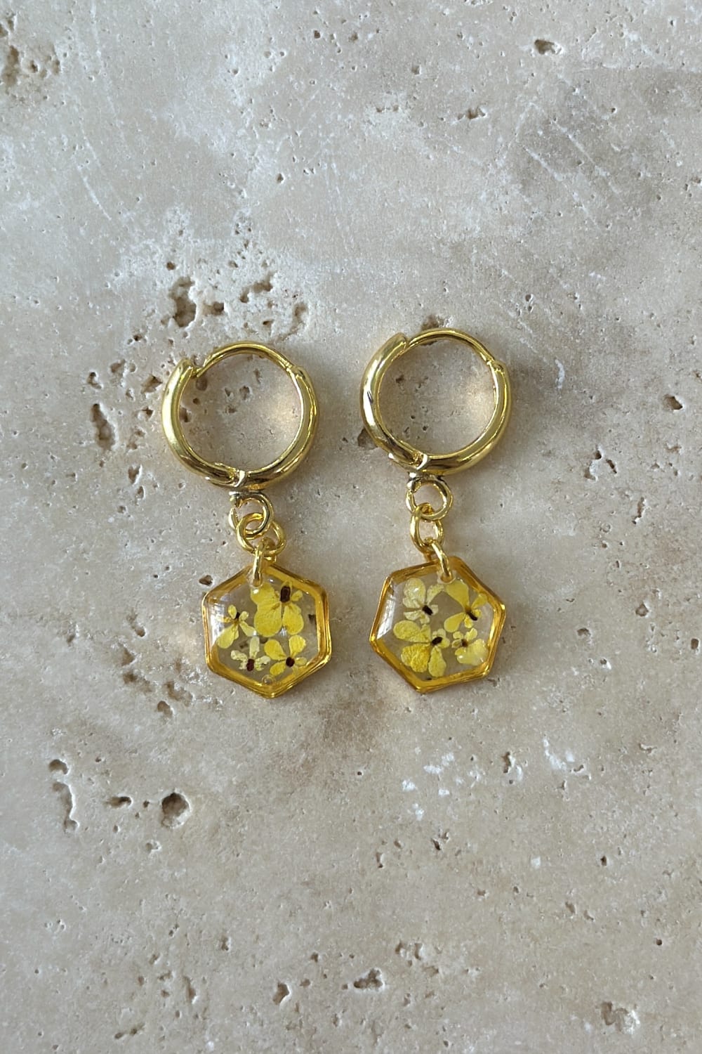 Fiorel Design-Teeny Weeny Drop Hexagon - Yellow-Kolye-1-Milagron.com