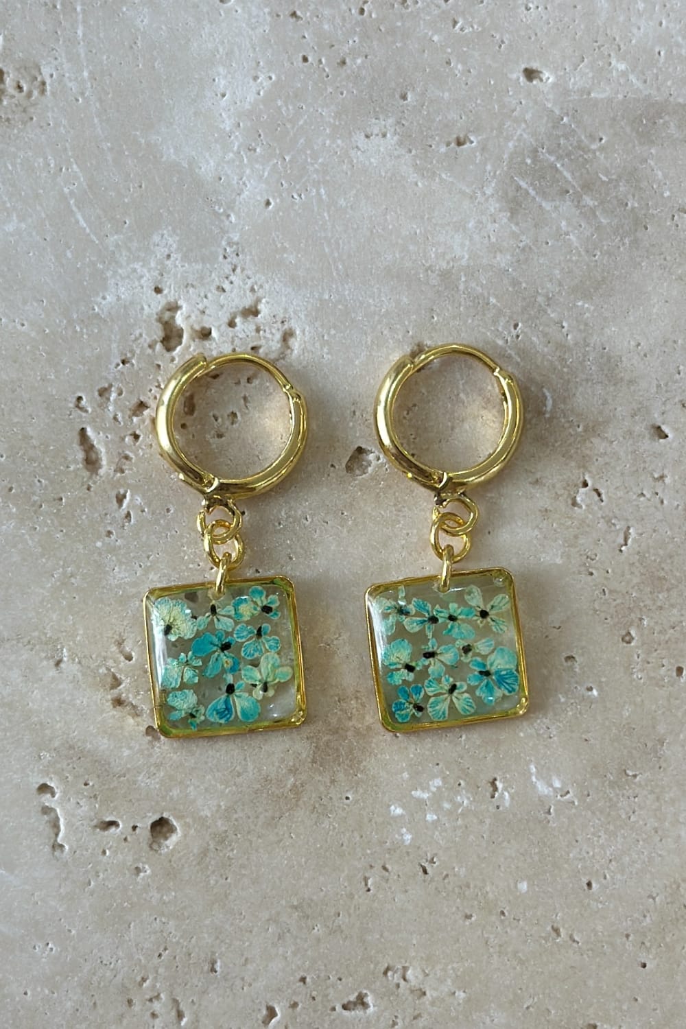 Fiorel Design-Teeny Weeny Drop Square - Blue-Küpe-1-Milagron.com