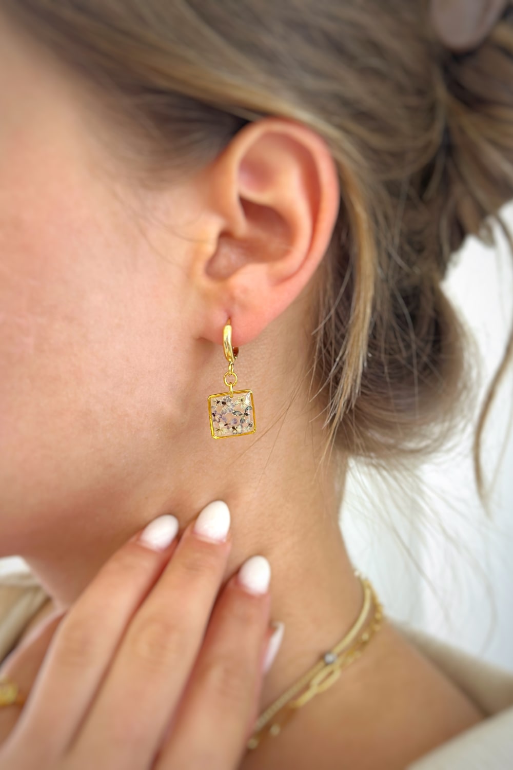 Fiorel Design-Teeny Weeny Drop Square - Lilac-Küpe-2-Milagron.com