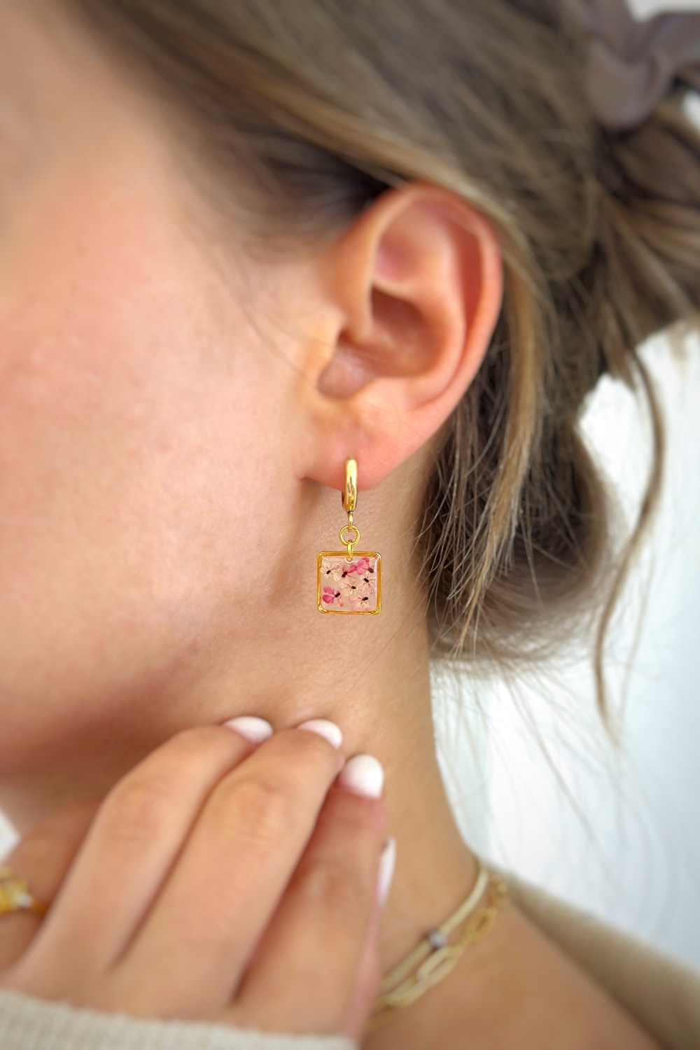 Fiorel Design-Teeny Weeny Drop Square - Purple-Küpe-2-Milagron.com