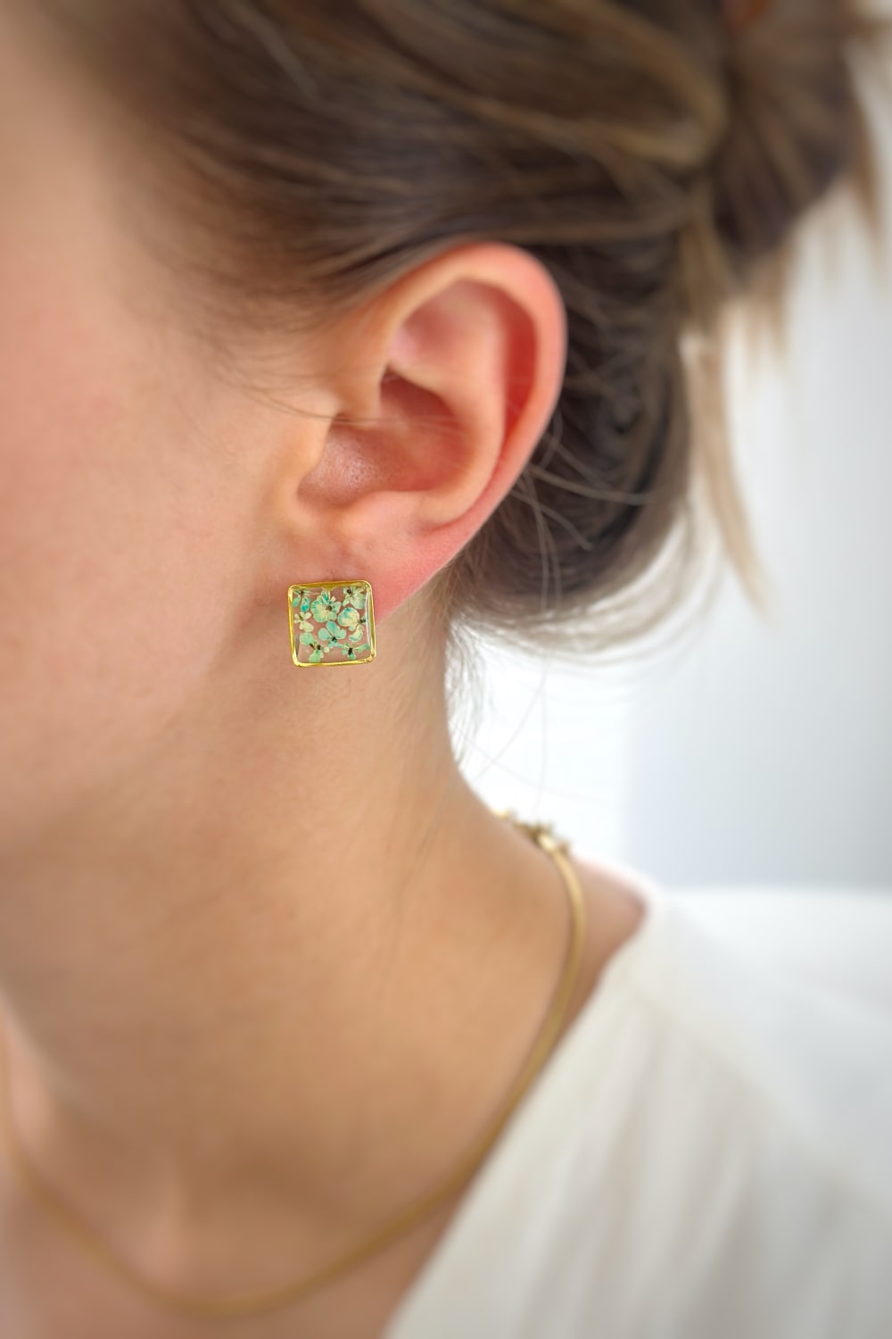 Fiorel Design-Teeny Weeny Square - Blue Küpe-Küpe-2-Milagron.com