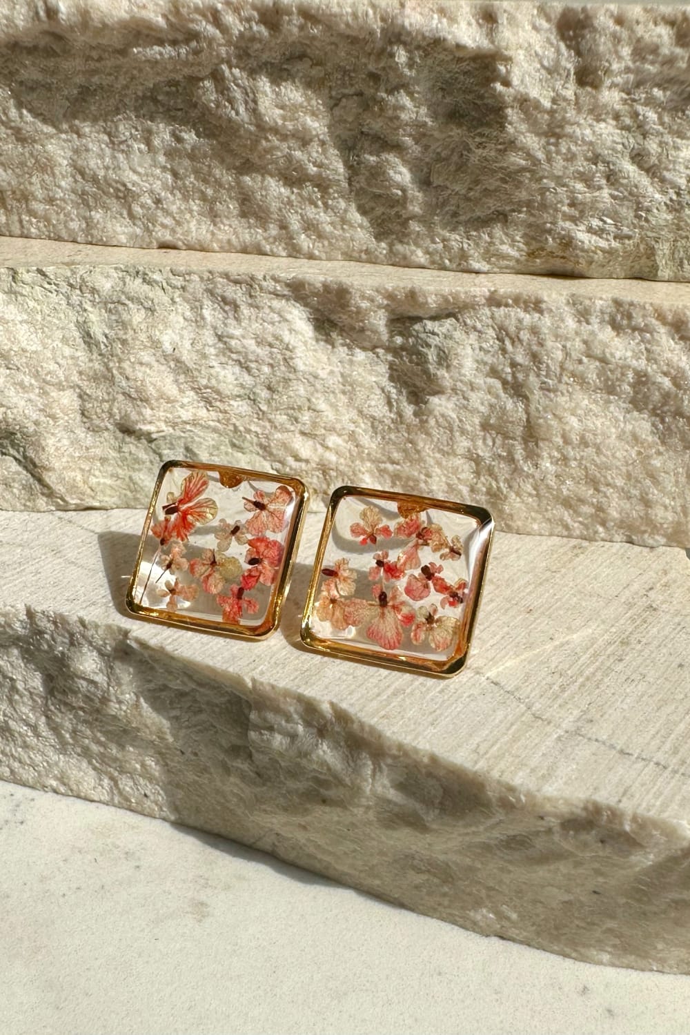 Fiorel Design-Teeny Weeny Square - Pink Küpe-Küpe-1-Milagron.com