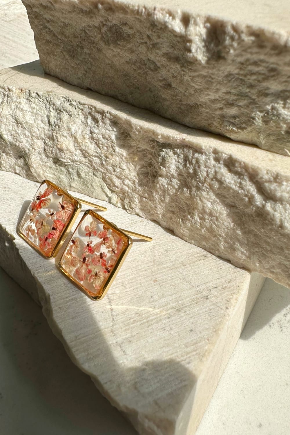 Fiorel Design-Teeny Weeny Square - Pink Küpe-Küpe-3-Milagron.com