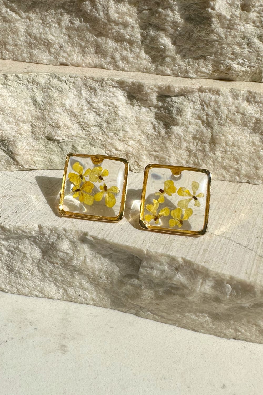 Fiorel Design-Teeny Weeny Square - Yellow Küpe-Küpe-1-Milagron.com