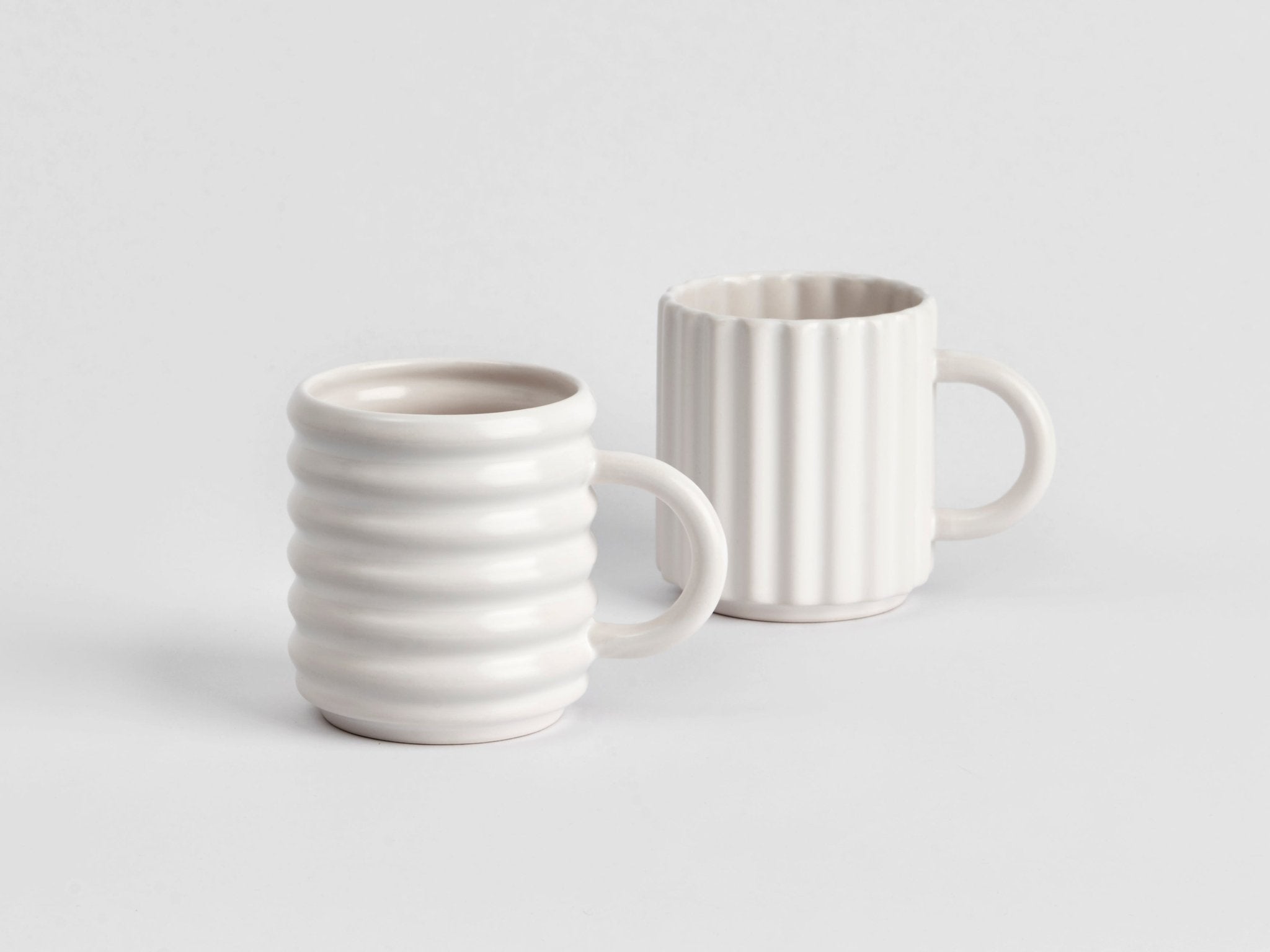 White Ripple Mug Set Of 2