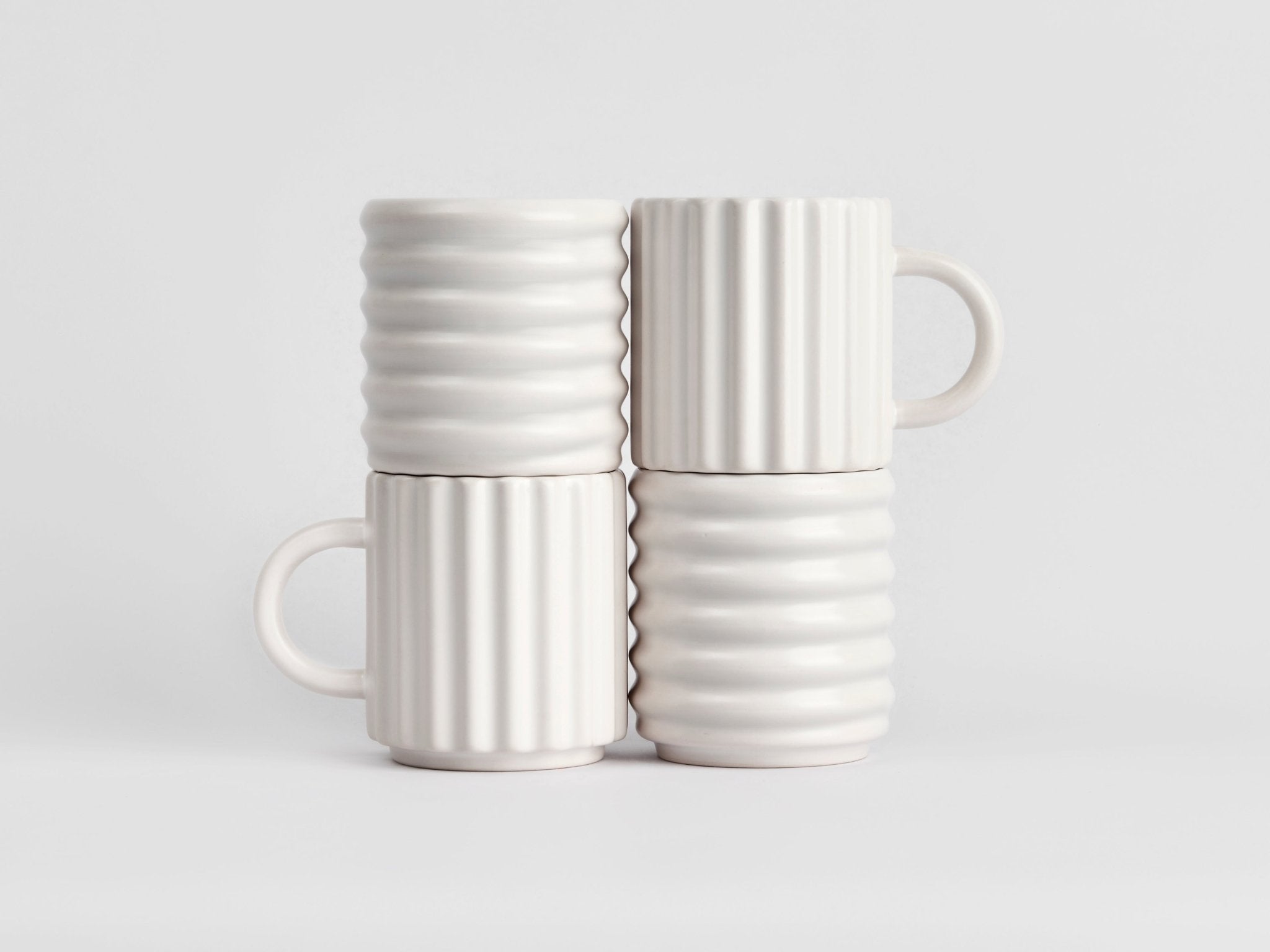 White Ripple Mug Set Of 2