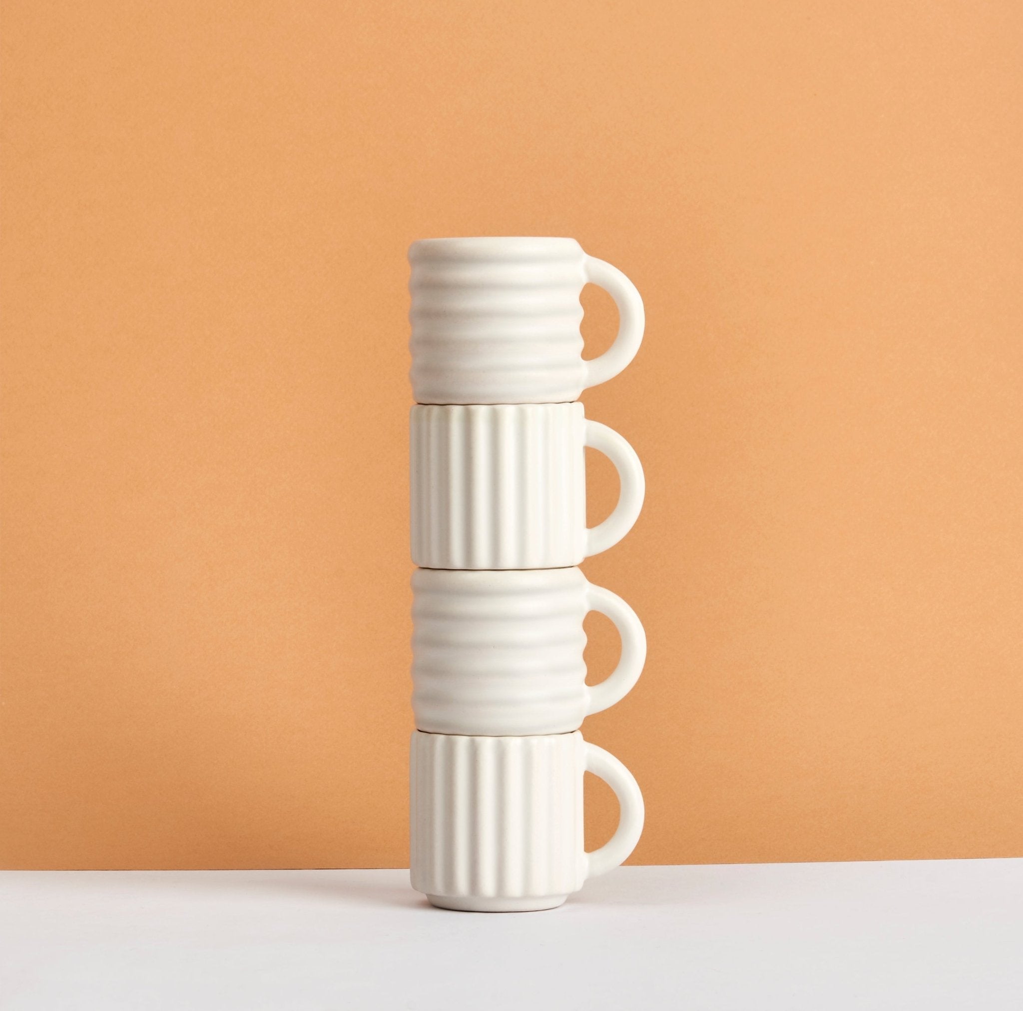 White Ripple Mug Set Of 2