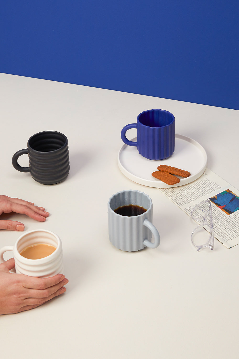 Ripple Mugs 2'li Set | Beyaz - 2