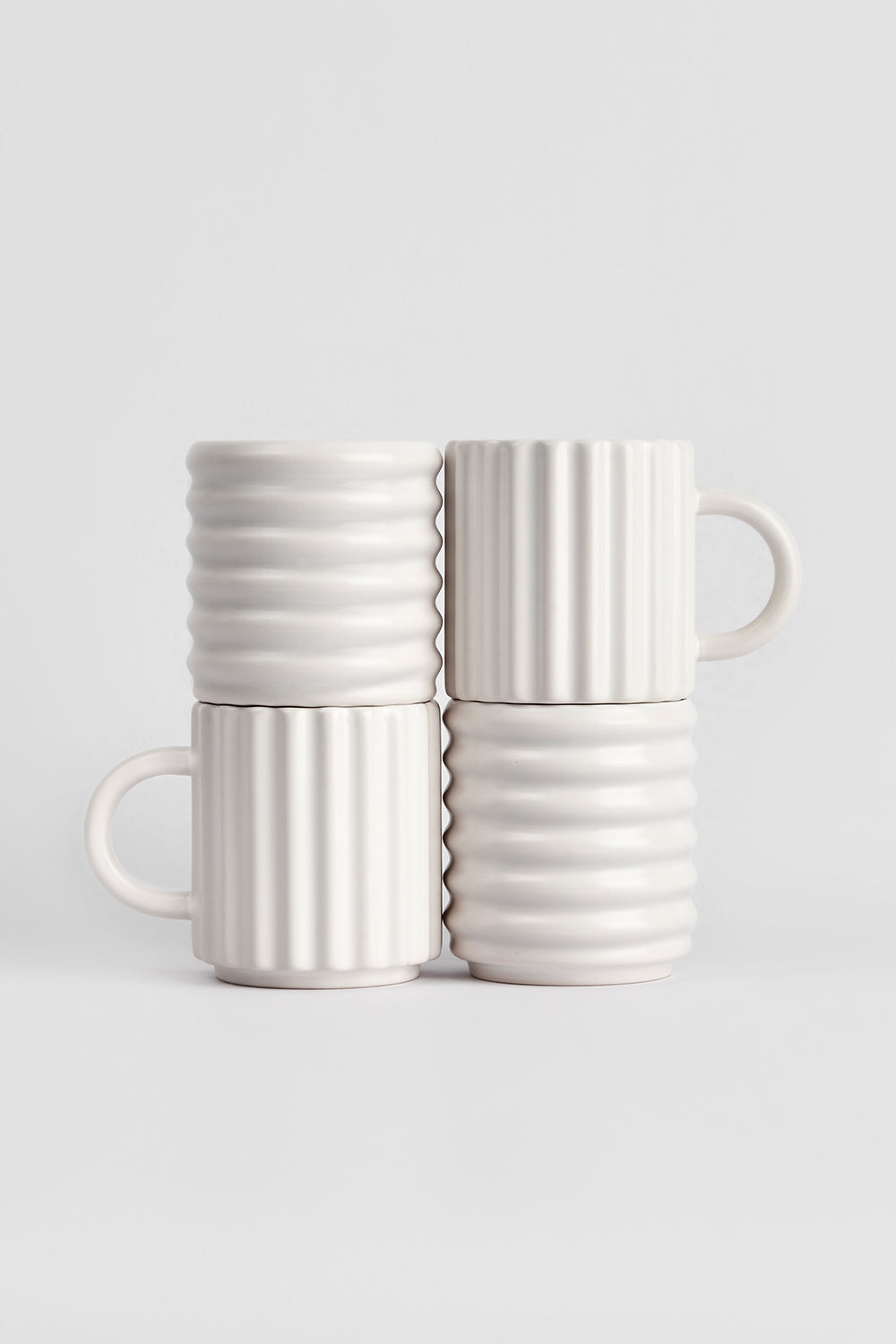 Ripple Mugs 2'li Set | Beyaz - 3