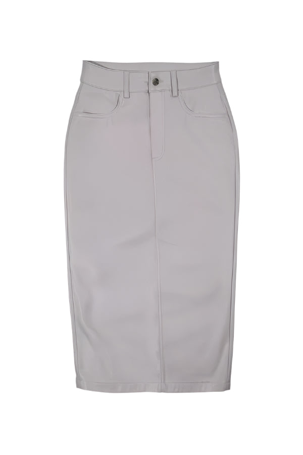 GMG Firenze-%100 Deri Yırtmaçlı Kadın Etek-Etek-6-Milagron.com