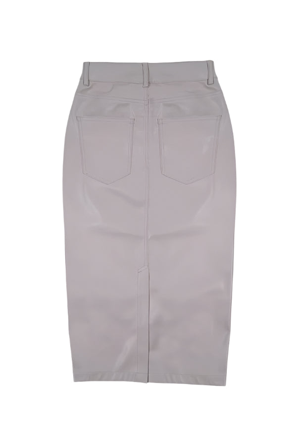 GMG Firenze-%100 Deri Yırtmaçlı Kadın Etek-Etek-9-Milagron.com