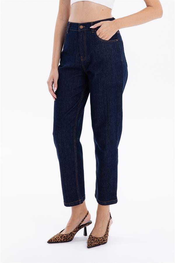GMG Firenze-5 Cep Yüksek Bel Mom Fit Kadın Denim Jean Pantolon-DENİM PANTOLON-1-Milagron.com