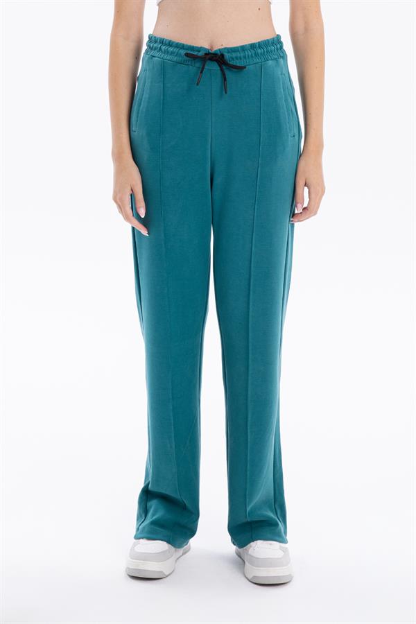 GMG Firenze-Bağcıklı Nervürlü Modal Bol Paça Örme Pantolon-Eşofman-2-Milagron.com