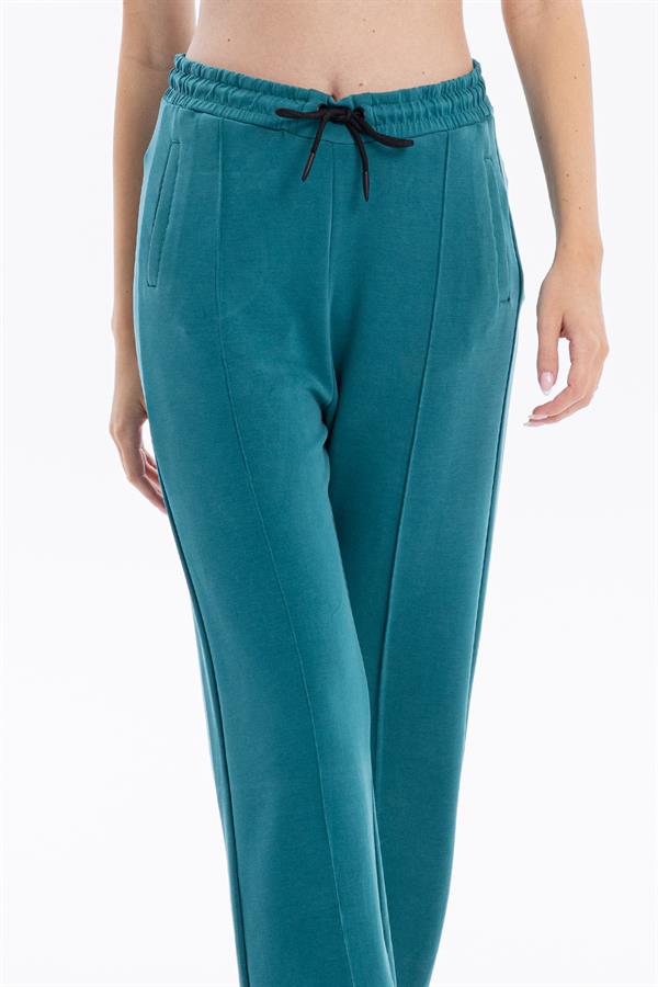 GMG Firenze-Bağcıklı Nervürlü Modal Bol Paça Örme Pantolon-Eşofman-5-Milagron.com