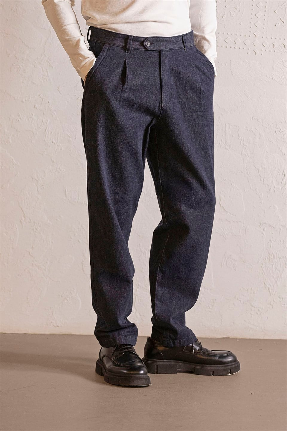GMG Firenze-Baggy Fit Denim Erkek Pantolon-CHINO-1-Milagron.com