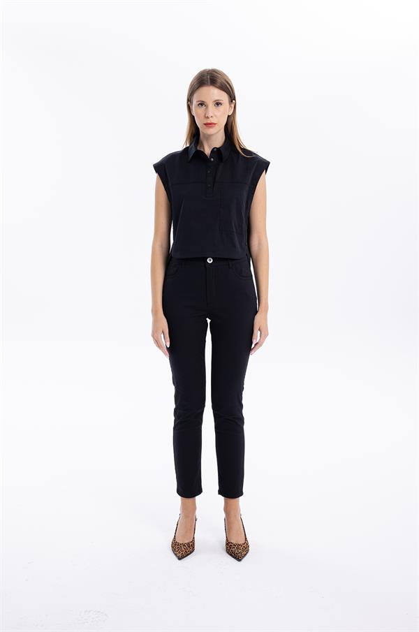 GMG Firenze-Basic 5 Cep Casual Slim Fit Kadın Dokuma Pantolon-//Özel Fi̇yatlar-8-Milagron.com