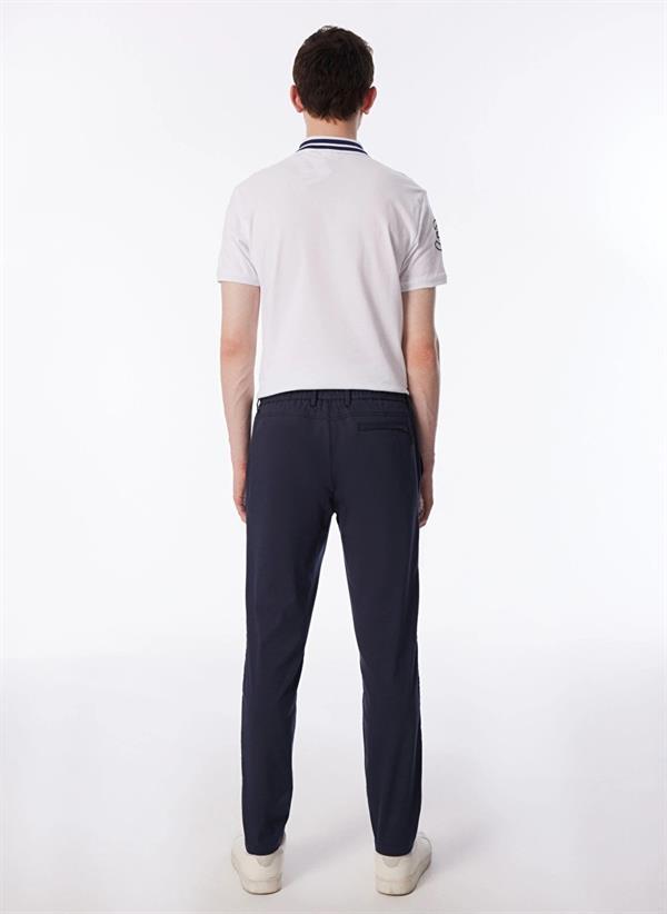 Beli Lastikli Arkası Tek Cep Fermuarlı Slim Fit Erkek Pantolon