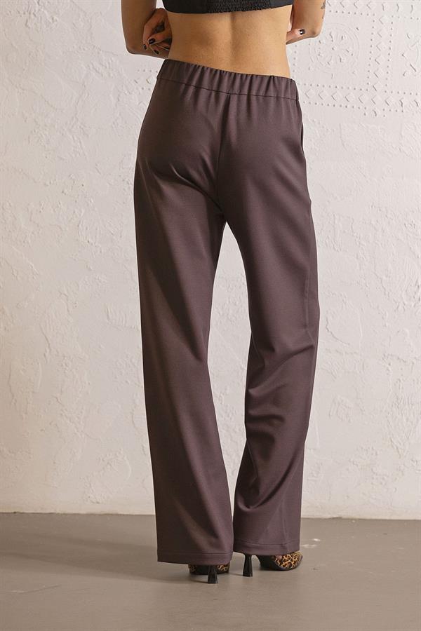 GMG Firenze-Beli Lastikli Dik Cepli Kadın Pantolon-PANTOLON-7-Milagron.com