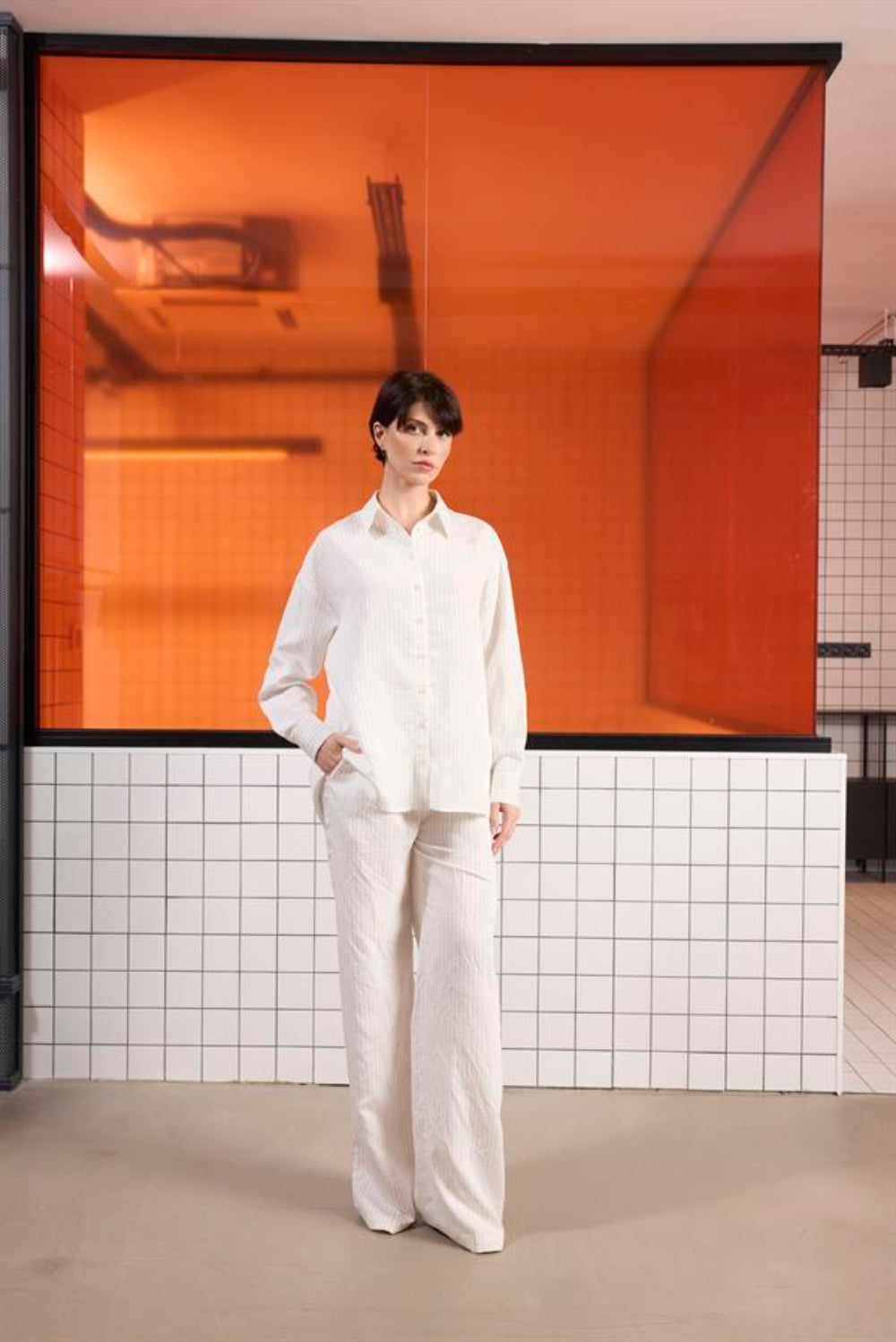 GMG Firenze-Beli Lastikli İstanbul Cepli Geniş Paça Çizgili Kadın Pantolon-Pantolon-1-Milagron.com