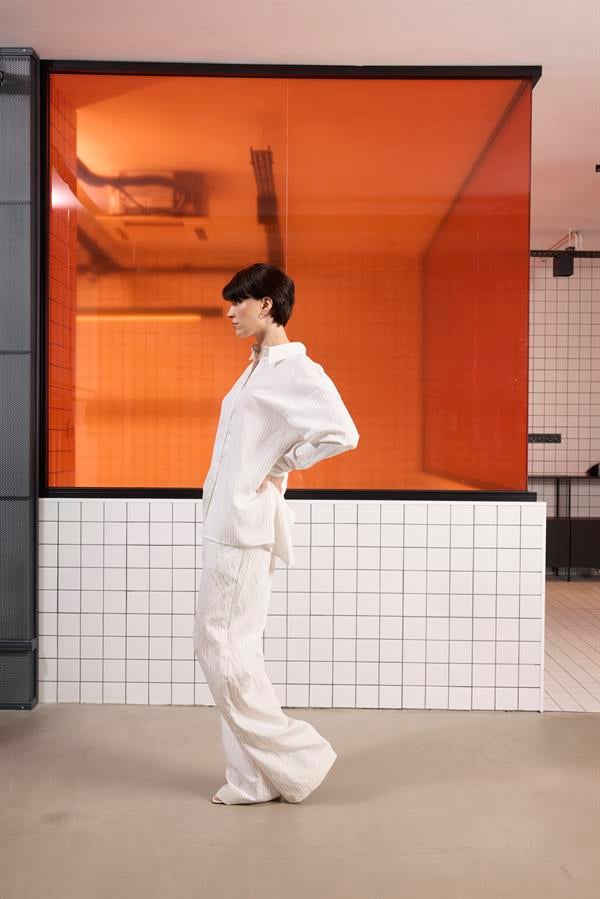 GMG Firenze-Beli Lastikli İstanbul Cepli Geniş Paça Çizgili Kadın Pantolon-Pantolon-3-Milagron.com