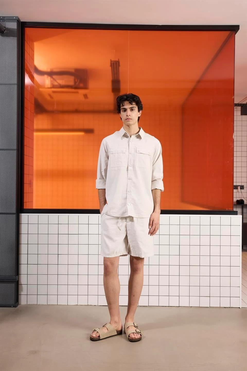 Beli Lastikli Ve Bağcıklı Slim Fit Erkek Şort
