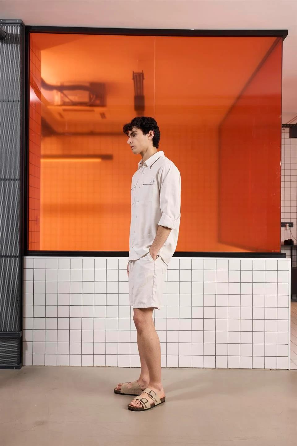 Beli Lastikli Ve Bağcıklı Slim Fit Erkek Şort