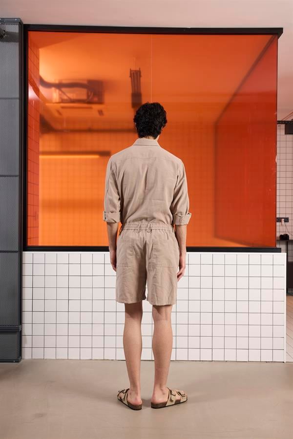 GMG Firenze-Beli Lastikli Ve Bağcıklı Slim Fit Erkek Şort-Şort-11-Milagron.com