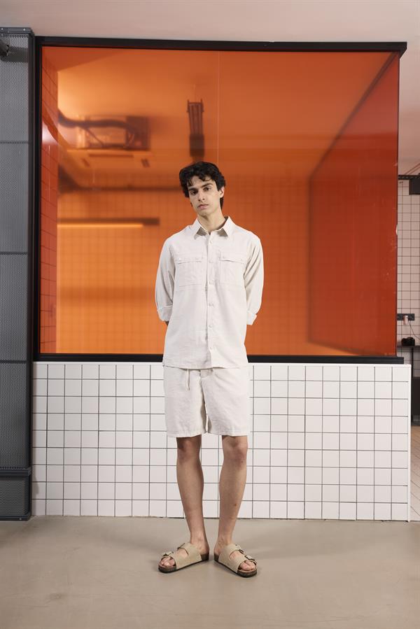 GMG Firenze-Beli Lastikli Ve Bağcıklı Slim Fit Erkek Şort-Şort-3-Milagron.com