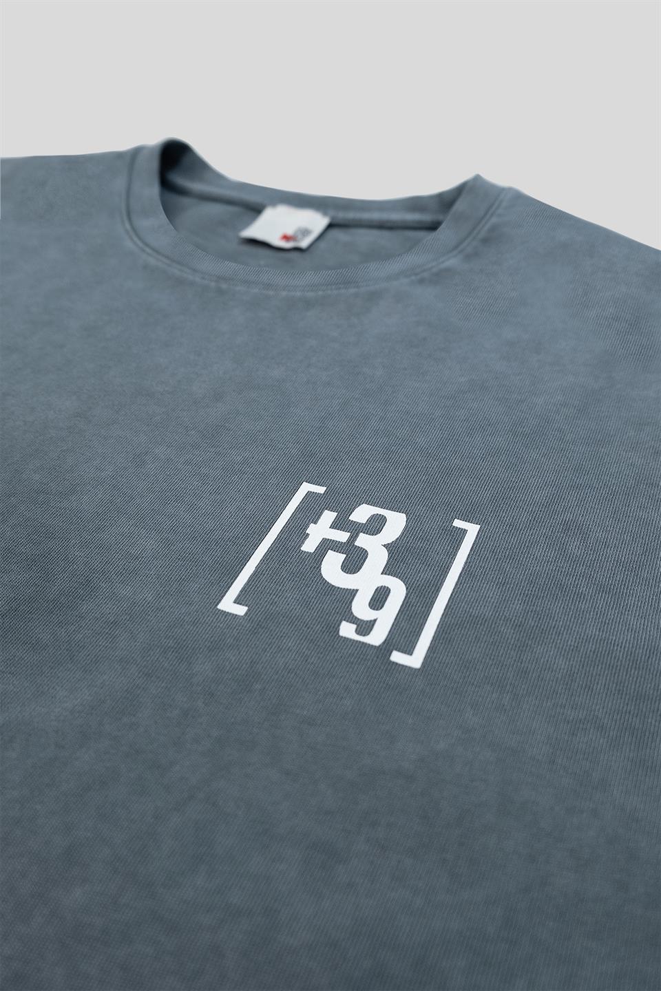 Bisiklet Yaka Arkası Enjeksiyon Baskı %100 Pamuk Oversize Erkek T-Shirt