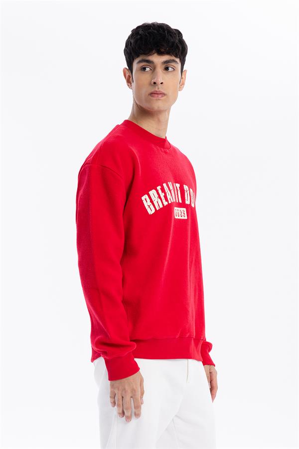 GMG Firenze-Bisiklet Yaka Baskılı %100 Pamuk Polar Erkek Sweatshirt-SWEATSHIRT-2-Milagron.com