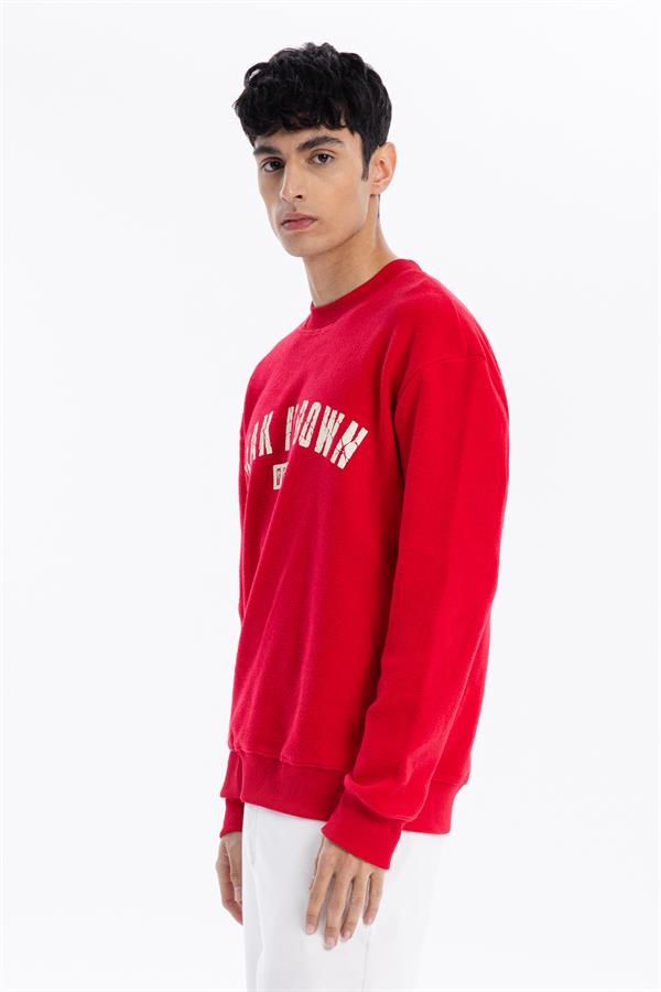 GMG Firenze-Bisiklet Yaka Baskılı %100 Pamuk Polar Erkek Sweatshirt-SWEATSHIRT-3-Milagron.com