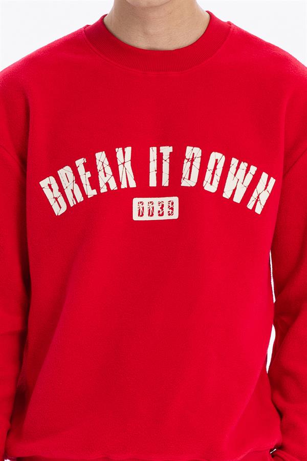 GMG Firenze-Bisiklet Yaka Baskılı %100 Pamuk Polar Erkek Sweatshirt-SWEATSHIRT-4-Milagron.com