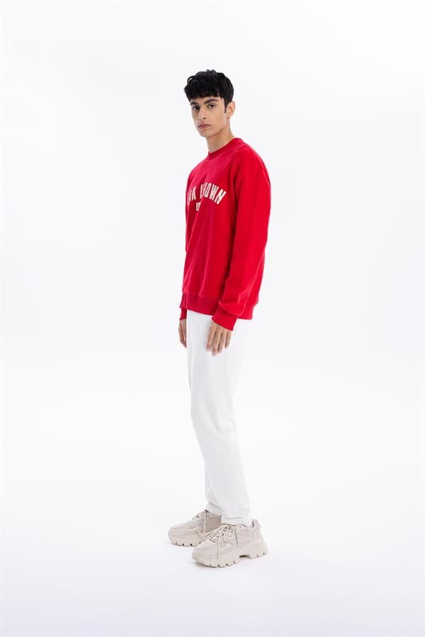 GMG Firenze-Bisiklet Yaka Baskılı %100 Pamuk Polar Erkek Sweatshirt-SWEATSHIRT-7-Milagron.com
