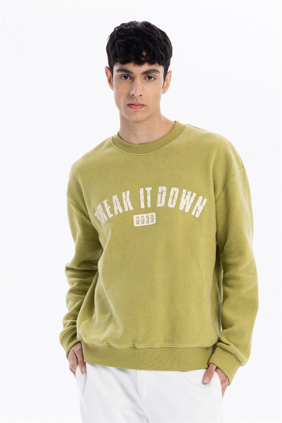 GMG Firenze-Bisiklet Yaka Baskılı %100 Pamuk Polar Erkek Sweatshirt-Winter'26-2-Milagron.com