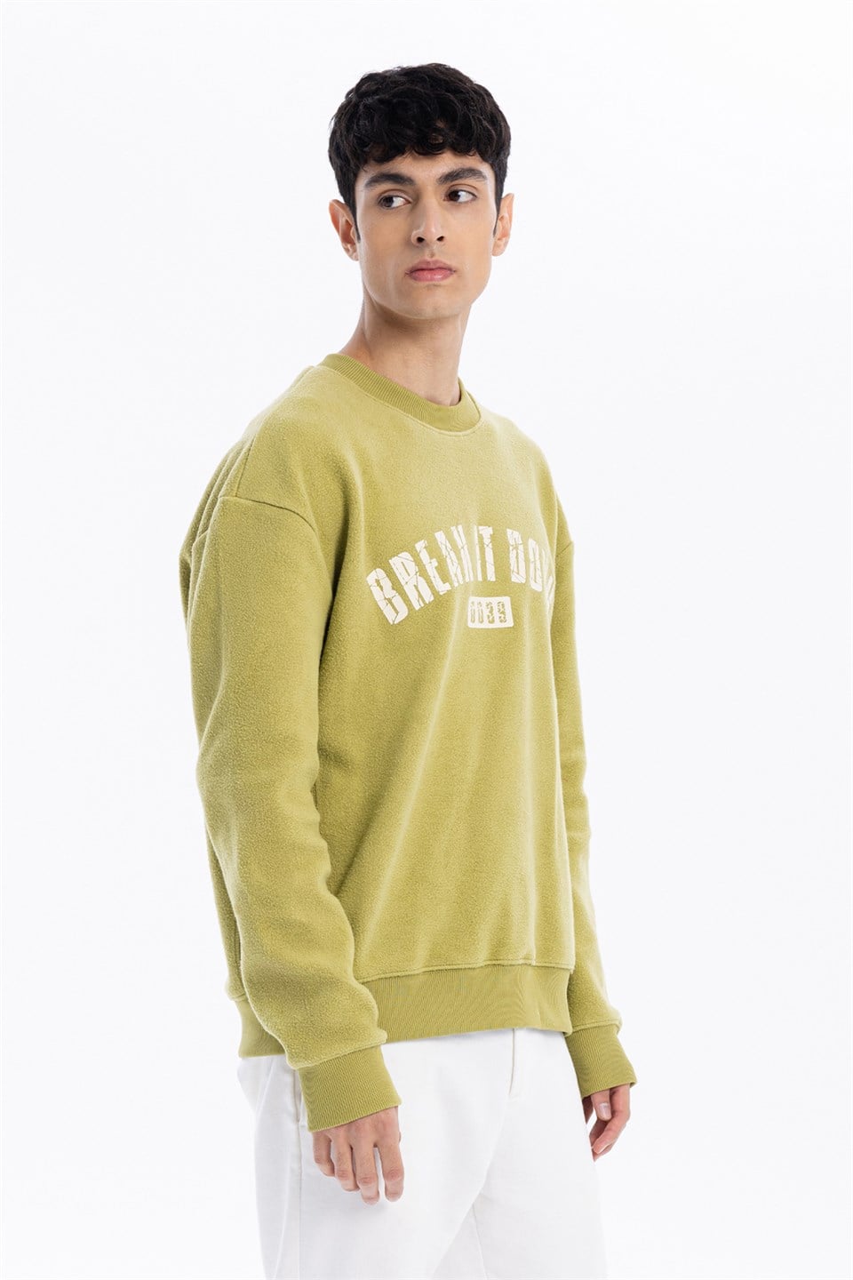 GMG Firenze-Bisiklet Yaka Baskılı %100 Pamuk Polar Erkek Sweatshirt-Winter'26-3-Milagron.com