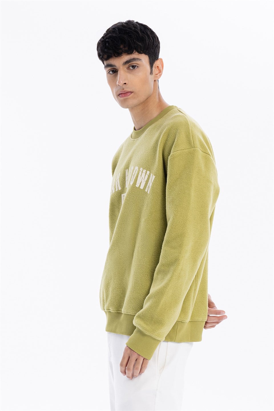 GMG Firenze-Bisiklet Yaka Baskılı %100 Pamuk Polar Erkek Sweatshirt-Winter'26-4-Milagron.com
