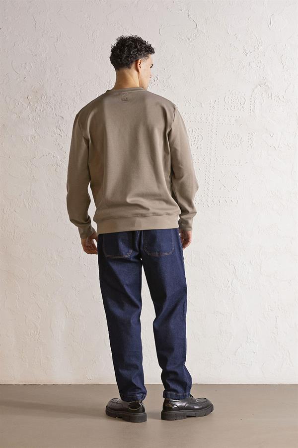 GMG Firenze-Bisiklet Yaka Baskılı Erkek Sweatshirt-SWEATSHIRT-3-Milagron.com