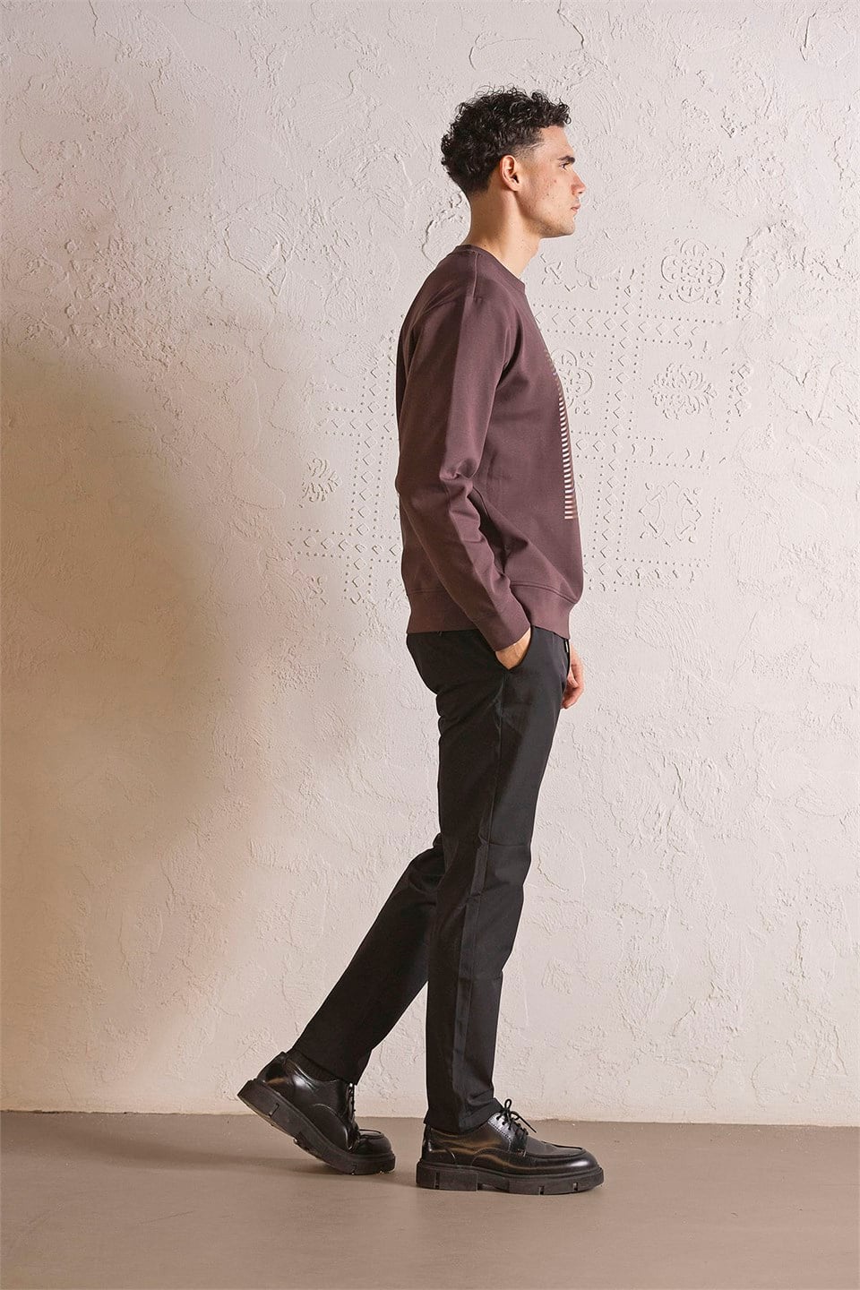 GMG Firenze-Bisiklet Yaka Baskılı Erkek Sweatshirt-Winter'26-2-Milagron.com